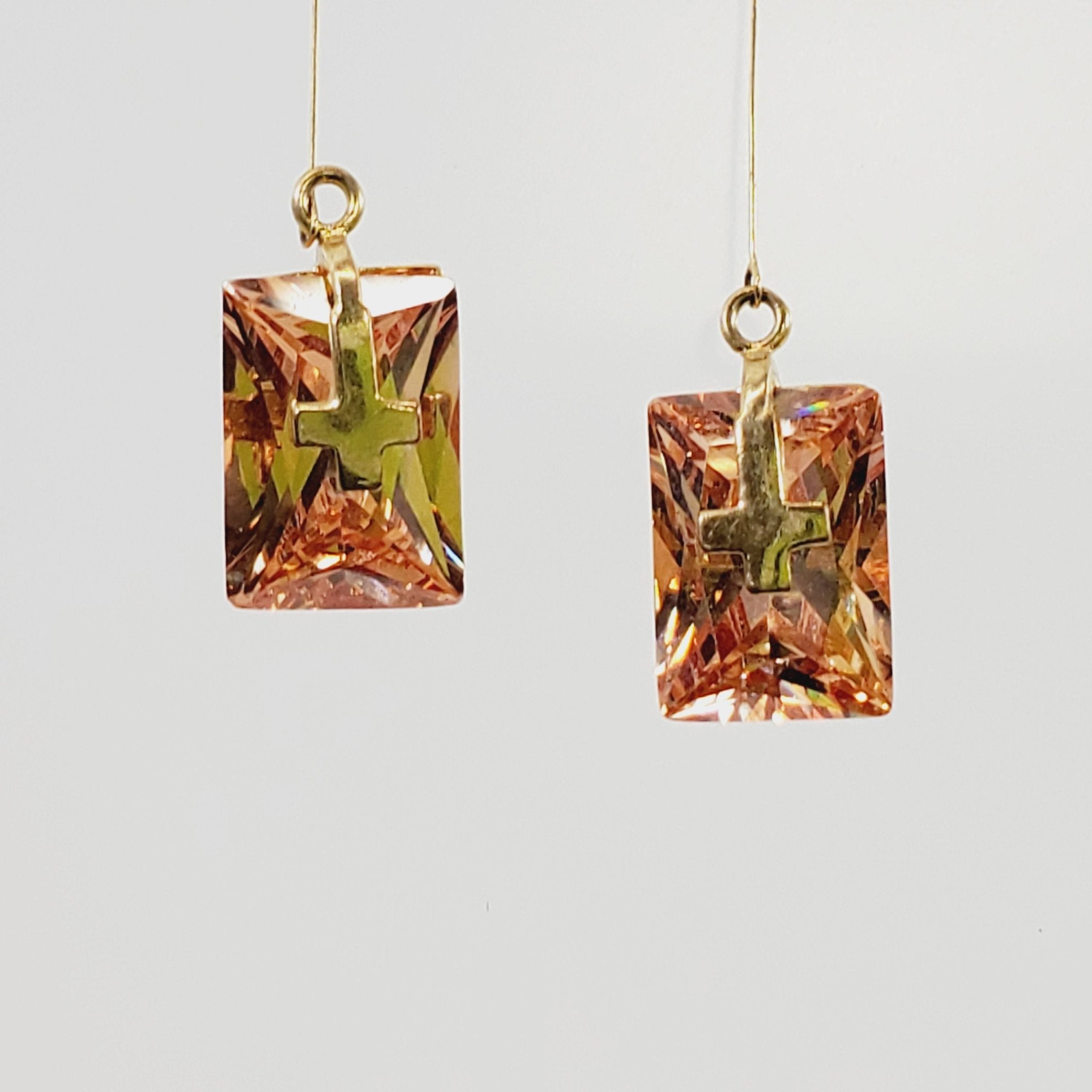 Vintage Crystal Dangling Pierced Earrings - Image 2