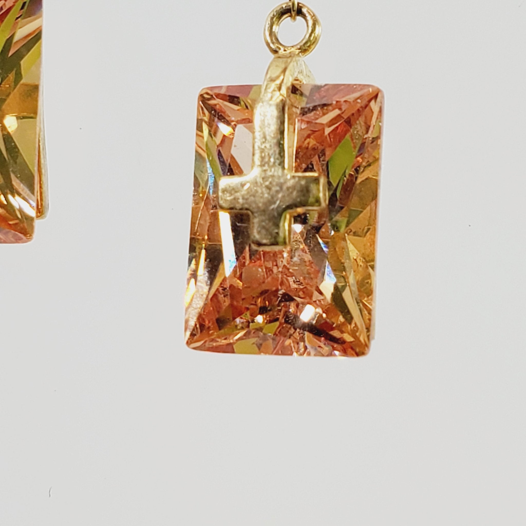 Vintage Crystal Dangling Pierced Earrings - Image 3
