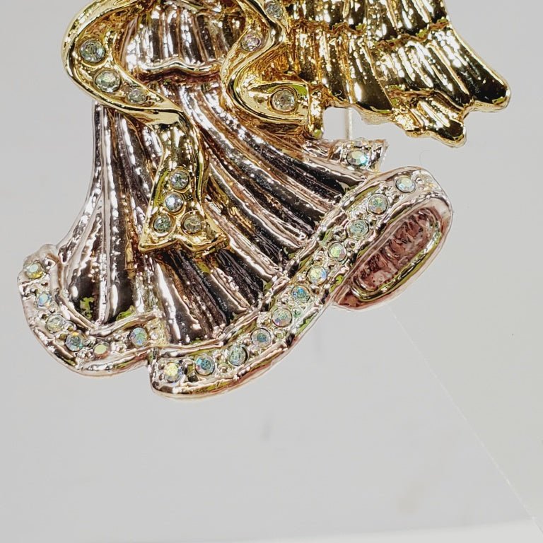 Vintage Angel Brooch with Crystals - Image 2