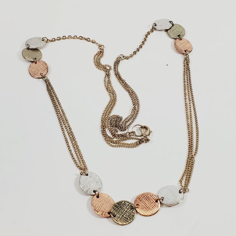 Vintage 34 in. Necklace with Multicoloured Circular Pendants