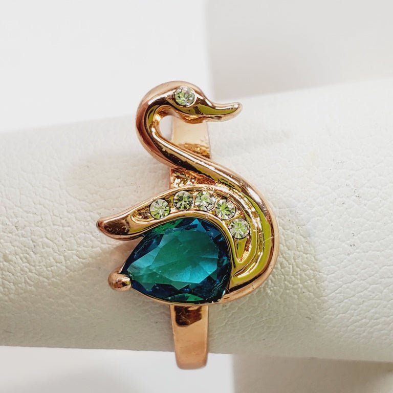 Crystal Swan Ring Size 9 - Image 2