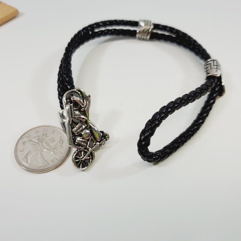 Motorcycle Leather Bracelet 8" - Image 3
