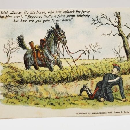 1909 Humorous Soldier & Horse Postcard