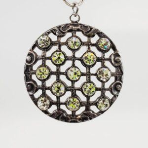 Vintage Bronze-Tone Crystal Pendant
