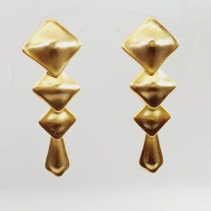 Vintage Brushed Gold-Tone Pierced Earrings