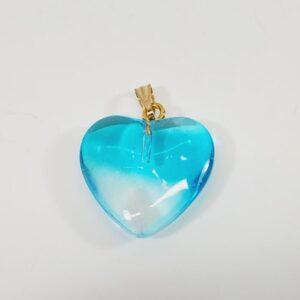 Blue Glass Heart Shaped Pendant