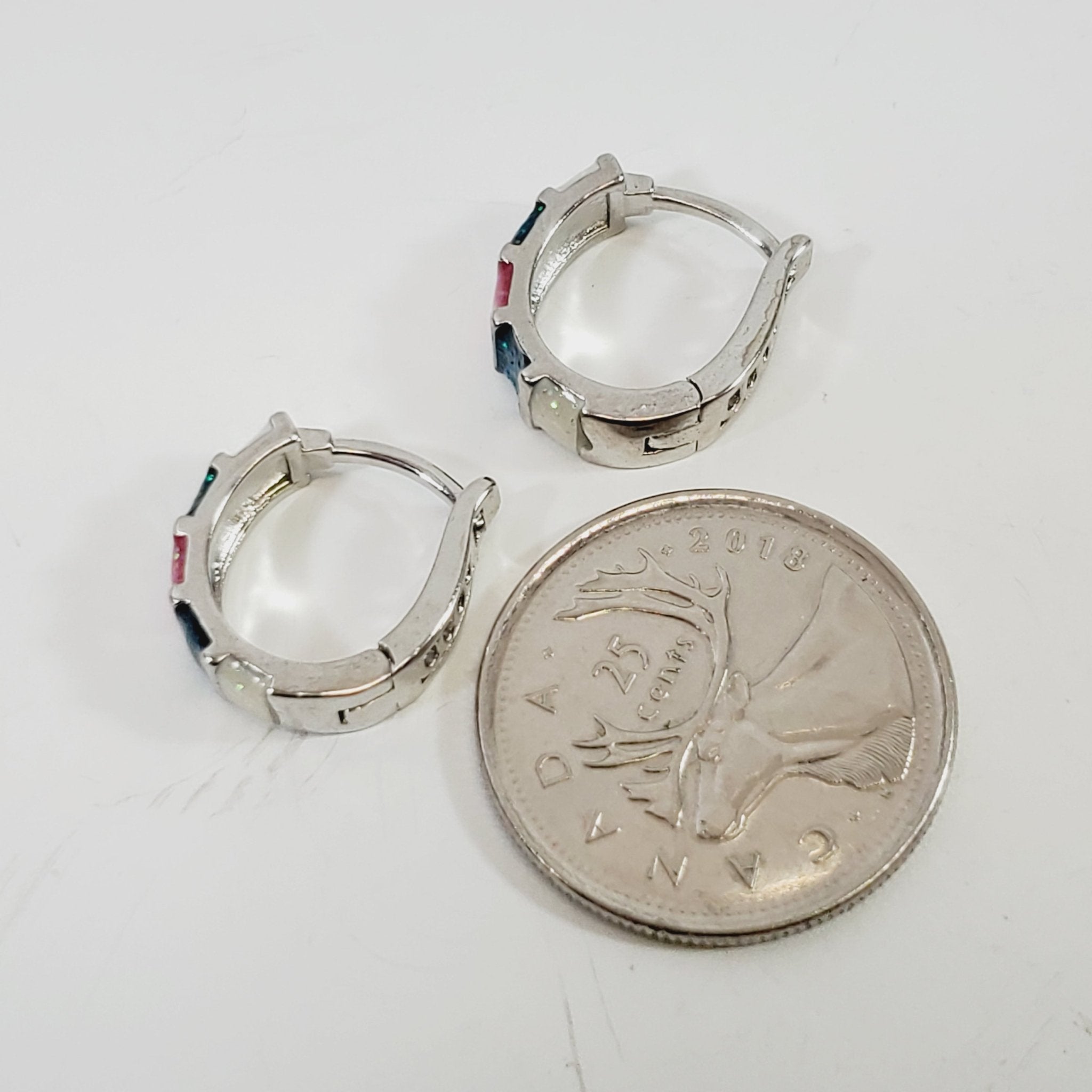 Hinged Back Enamel Earrings Circa 1980s - Image 3