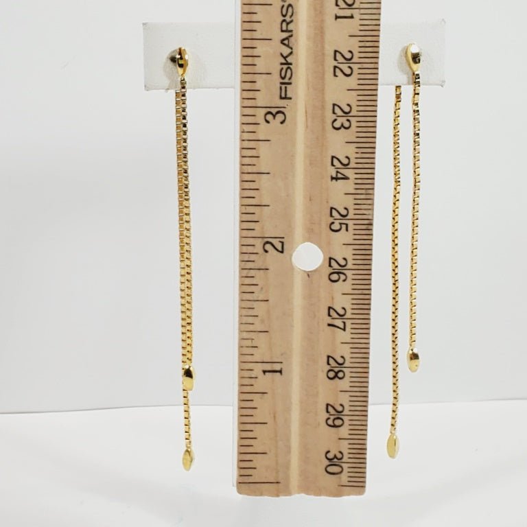 Vintage Double-Chain Pierced Earrings 4" Long - Image 5