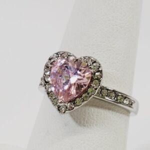 Pink Crystal Ring Size 6.5