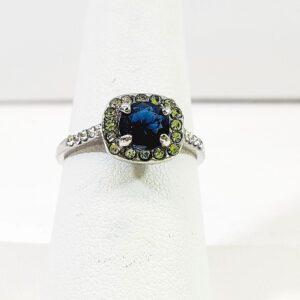 Blue Crystal Ring Size 7.25