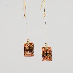 Vintage Crystal Dangling Pierced Earrings