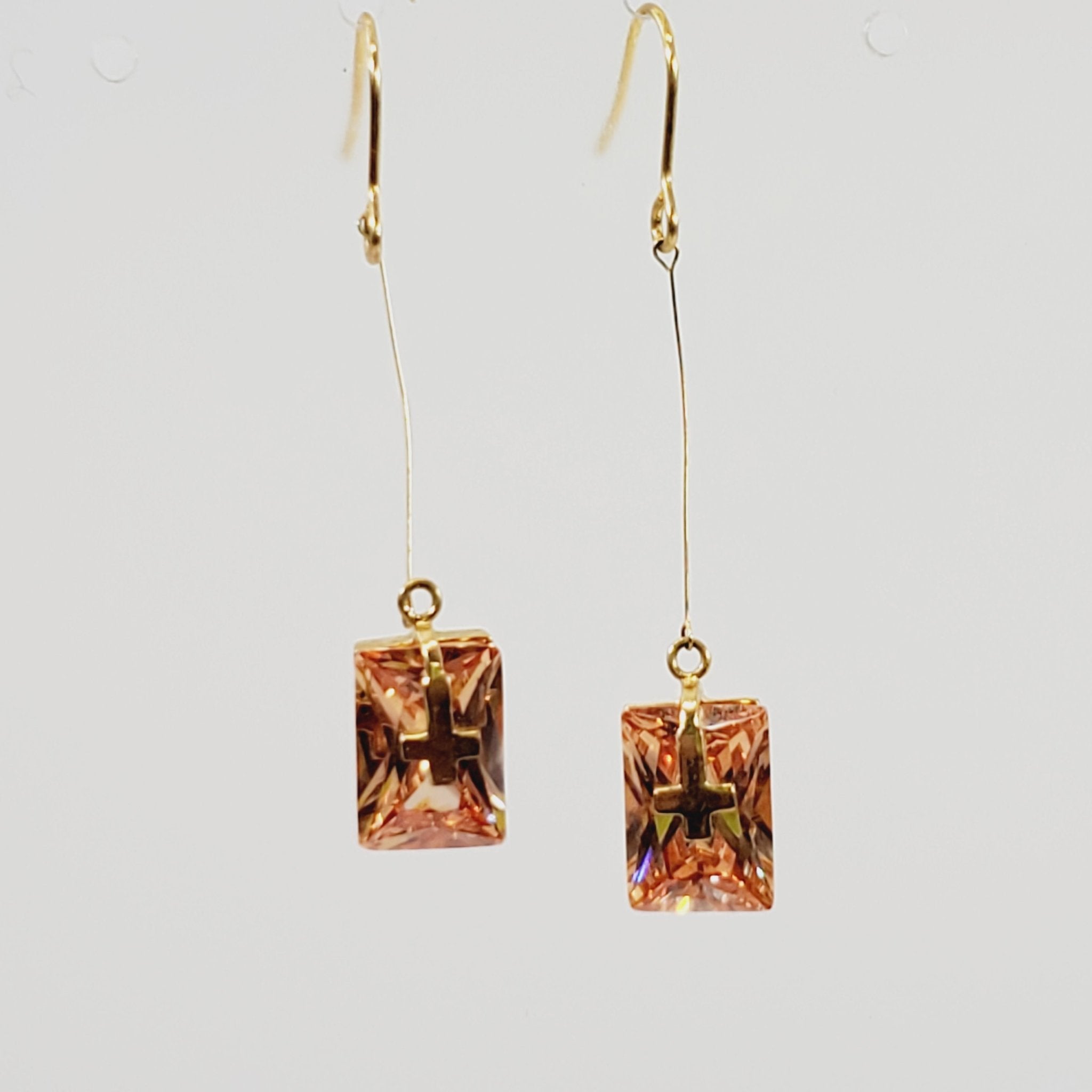 Vintage Crystal Dangling Pierced Earrings