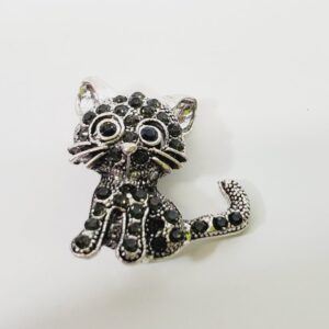 Crystal Cat Kitten Brooch