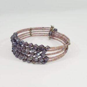 Purple Multi Strand Beaded Bracelet