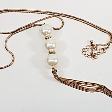 1980s Vintage Sweater Necklace with Statement 7" Pendant