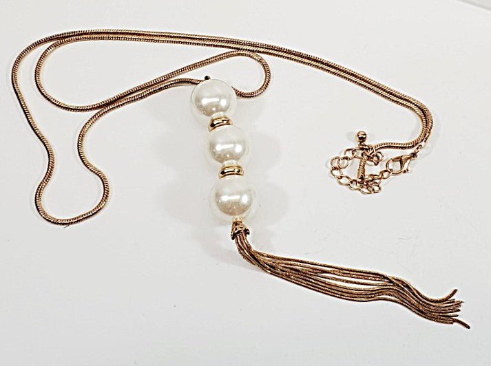 1980's Vintage Sweater Necklace with Statement  7" Pendant