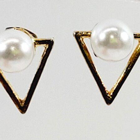 Vintage Geometric Faux Pearl Earrings
