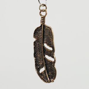 Bronze Feather Pendant