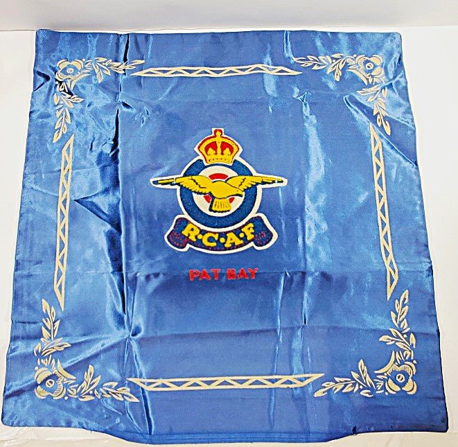 Vintage Pat Bay RCAF Air Force Souvenir Pillow Cover World War II
