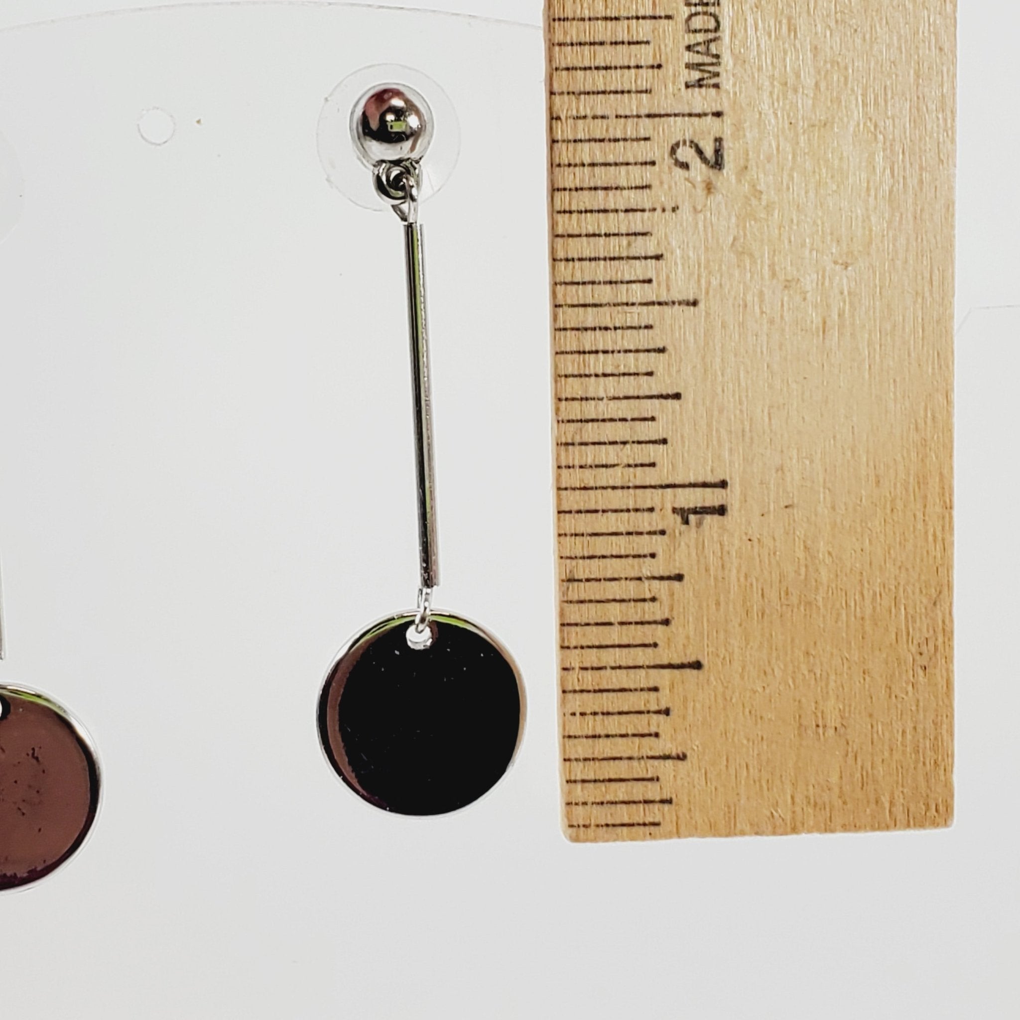 Chrome Disc Pierced Earrings - Image 3