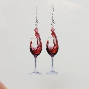 Wine Glass Earrings 2D