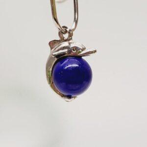 Dolphin on Blue Glass Pendant