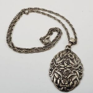 Vintage 1980s Sweater Necklace with Pendant 24"