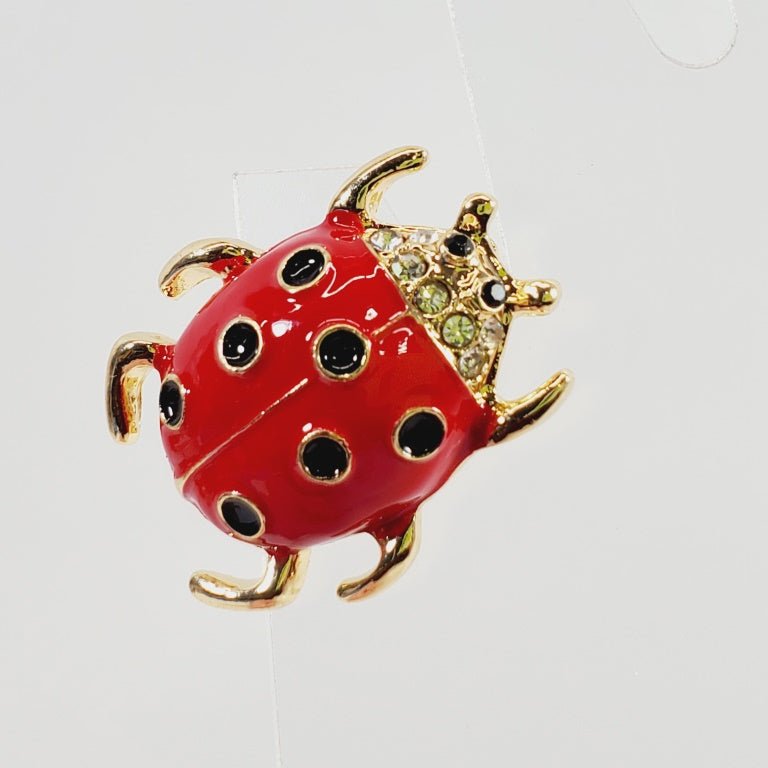 Red Beetle Ladybug Brooch - Image 2